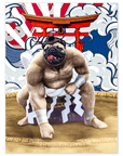 Póster personalizado para mascotas 'El luchador de sumo'