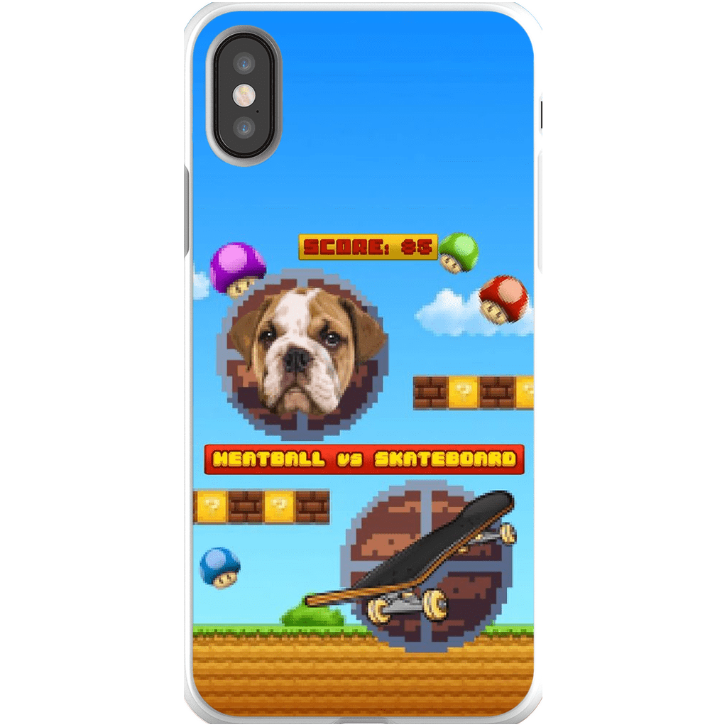 Funda de teléfono para mascotas personalizada con videojuego retro