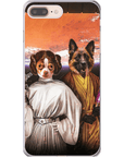 Funda personalizada para teléfono con 2 mascotas 'Princess Leidown &amp; Jedi-Doggo'