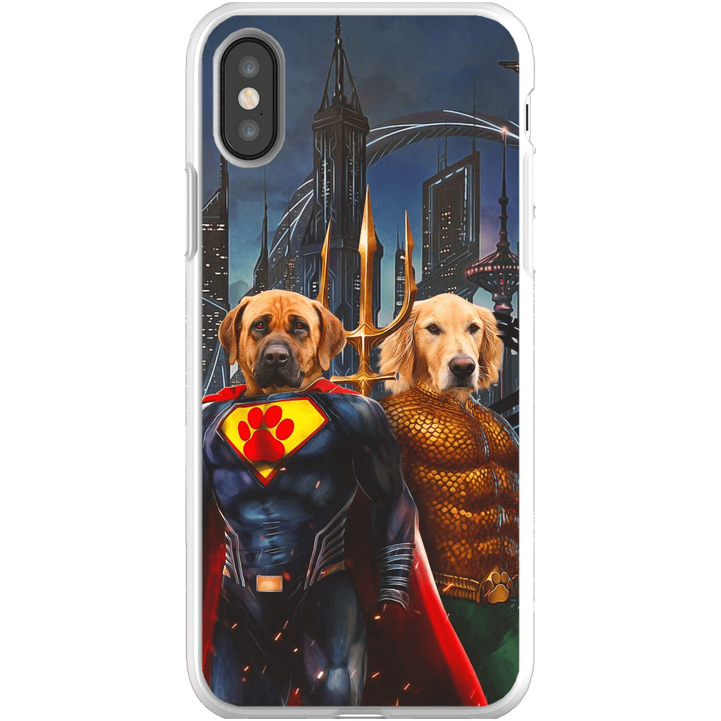 Funda personalizada para teléfono con 2 mascotas &#39;Superdog &amp;amp; Aquadog&#39;