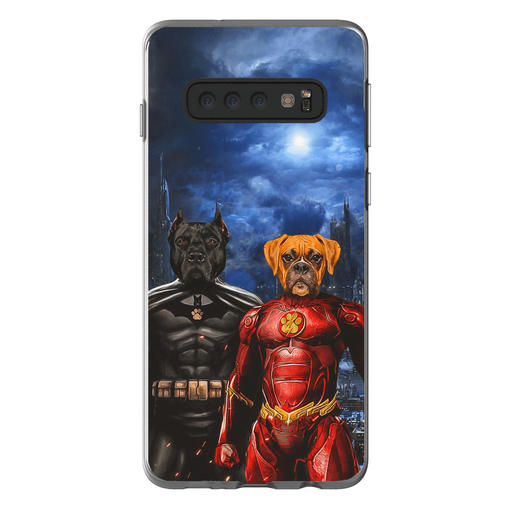 Funda personalizada para teléfono con 2 mascotas &#39;Batdog &amp;amp; Flash Doggo&#39;