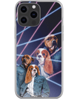 Funda personalizada para teléfono con 2 mascotas '1980s Lazer Portrait'