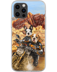 Funda personalizada para teléfono con 2 mascotas 'Dogati Riders'