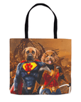 Bolsa de mano personalizada para 2 mascotas 'Superdog &amp; Wonder Doggette'