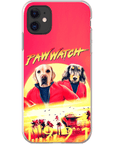 Funda personalizada para teléfono con 2 mascotas 'Paw Watch 1991'