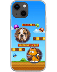 Funda de teléfono para mascotas personalizada con videojuego retro