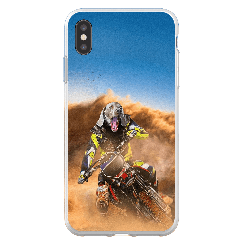 Funda para móvil personalizada &#39;El piloto de motocross&#39;