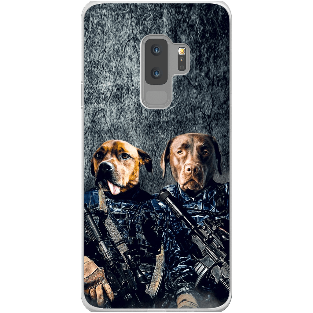 Funda personalizada para teléfono con 2 mascotas &#39;The Navy Veterans&#39;