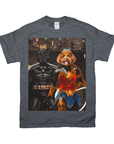 Camiseta personalizada para 2 mascotas 'Batdog &amp; Wonder Doggette'