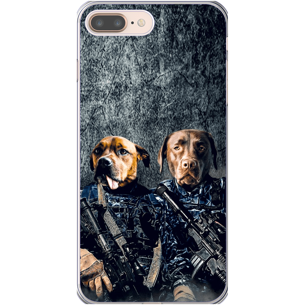 Funda personalizada para teléfono con 2 mascotas &#39;The Navy Veterans&#39;