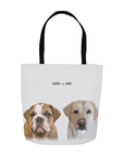 Bolso tote personalizado moderno para 2 mascotas