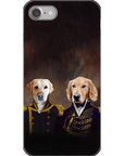 Funda personalizada para teléfono con 2 mascotas 'El Almirante y el Capitán'