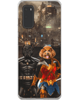 Funda personalizada para teléfono con 2 mascotas 'Batdog &amp; Wonder Doggette'