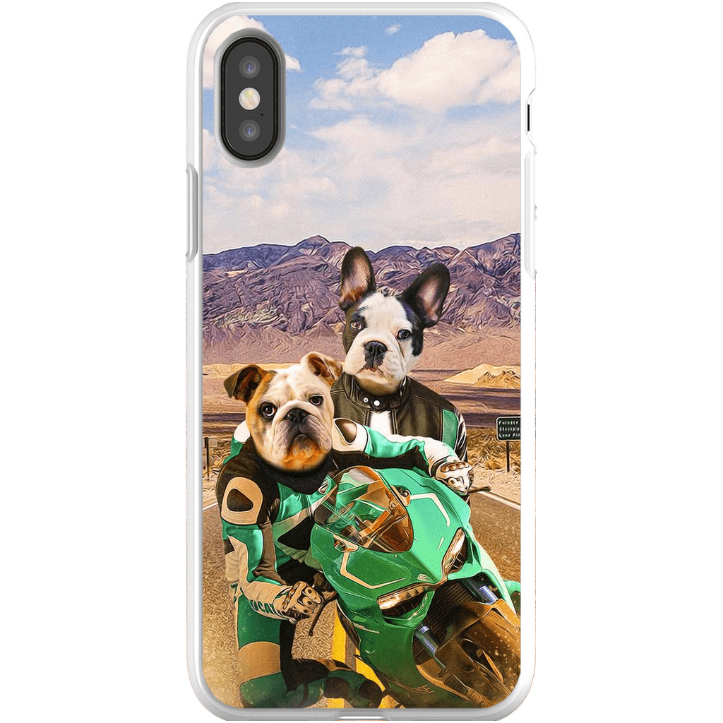 Funda personalizada para teléfono con 2 mascotas &#39;Kawadawgi Riders&#39;