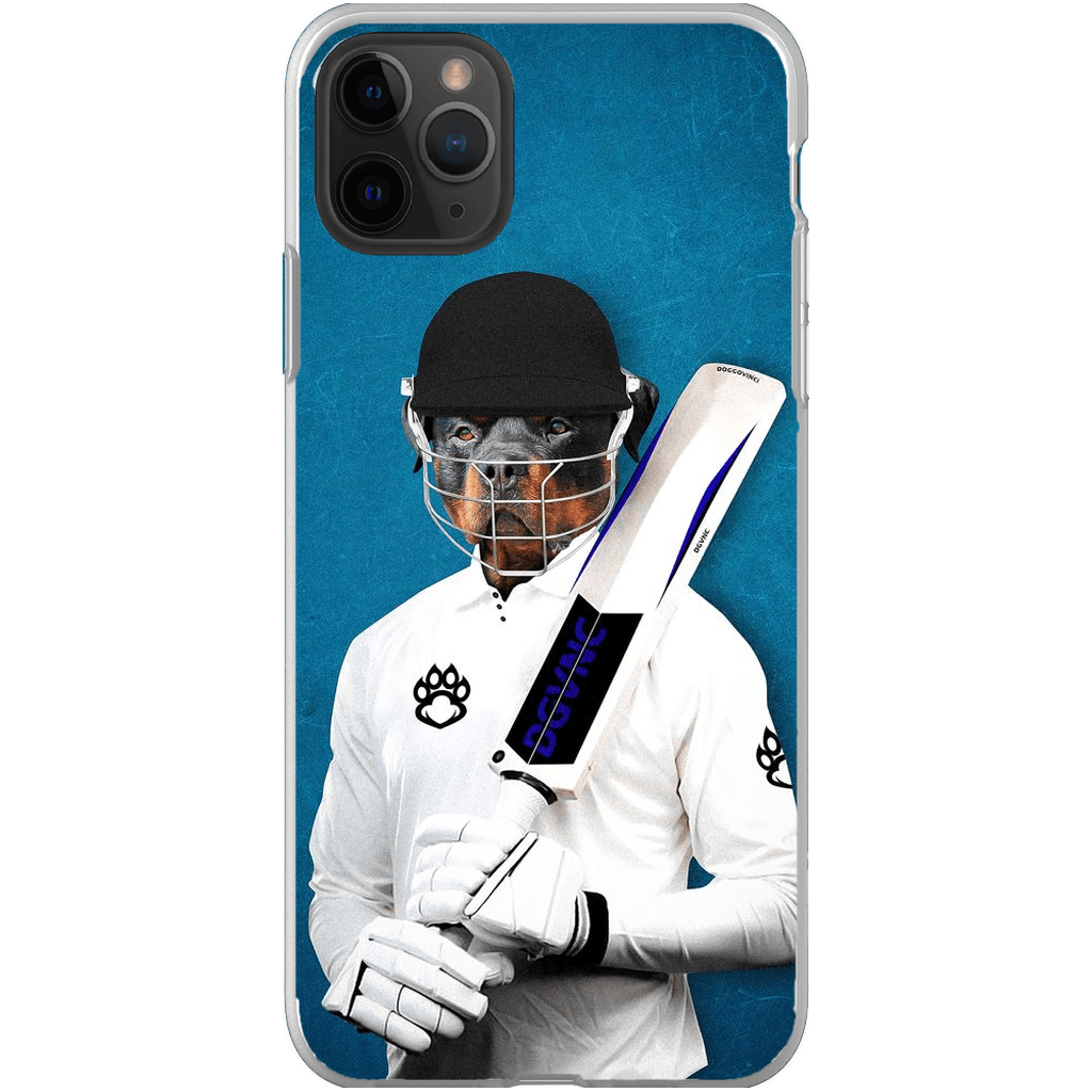 Funda para teléfono personalizada &#39;El jugador de críquet&#39;