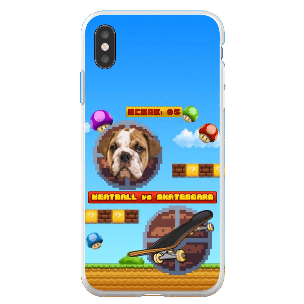 Funda de teléfono para mascotas personalizada con videojuego retro