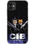 Funda personalizada para teléfono con 2 mascotas 'Gatos en negro'