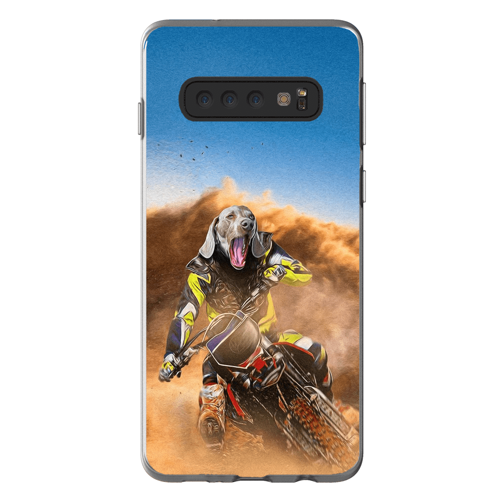 Funda para móvil personalizada &#39;El piloto de motocross&#39;