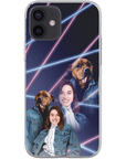 Funda para teléfono personalizada Lazer Portrait Pet (masculino)/humano (femenino) de los años 80