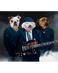 'AC/Doggos' Lienzo personalizado para 3 mascotas de pie