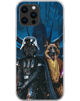 Funda personalizada para teléfono con 2 mascotas 'Darth Woofer &amp; Jedi-Doggo'