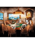 Lienzo personalizado con 5 mascotas de pie 'The Poker Players'