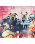 Manta personalizada para 2 mascotas 'New England Doggos'