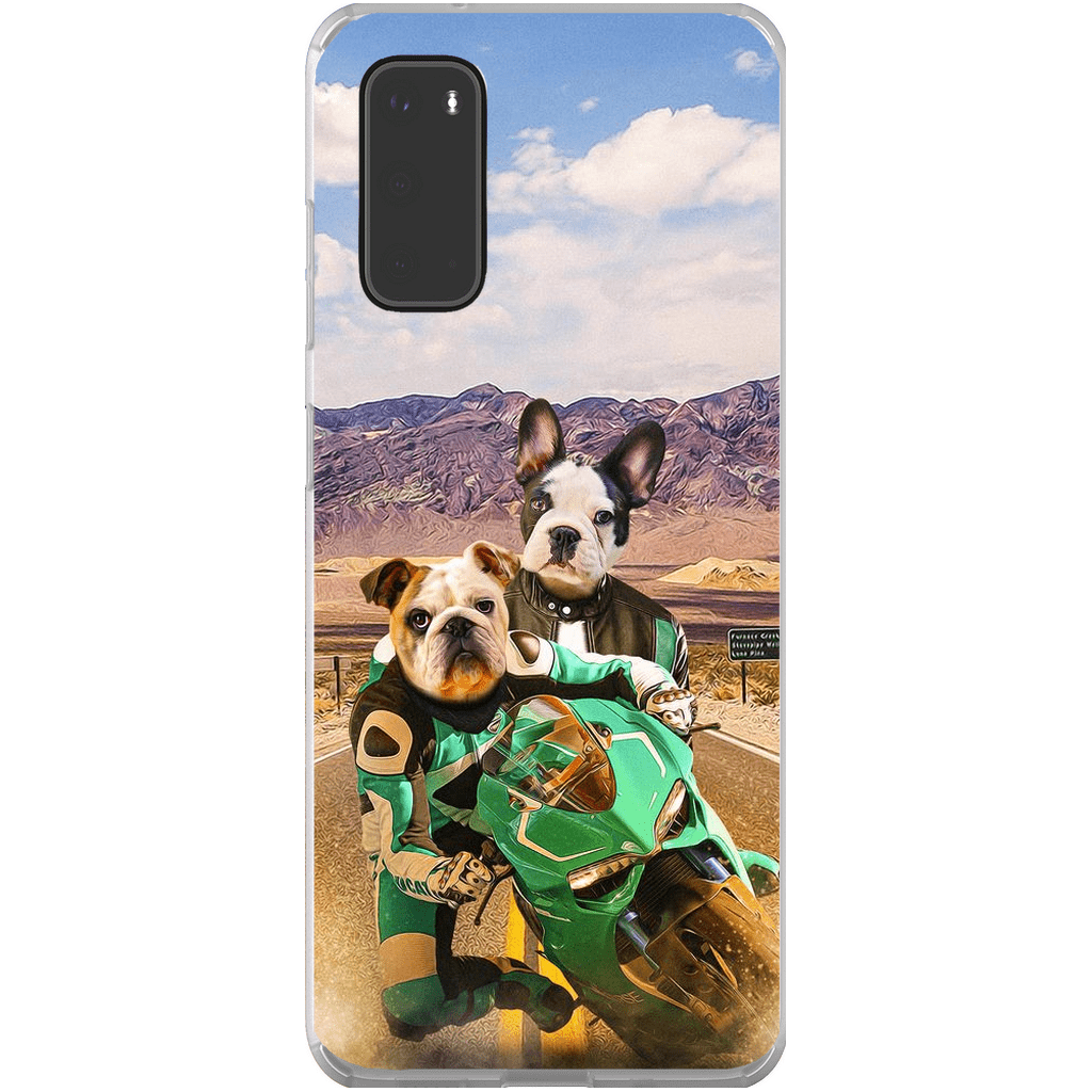 Funda personalizada para teléfono con 2 mascotas &#39;Kawadawgi Riders&#39;