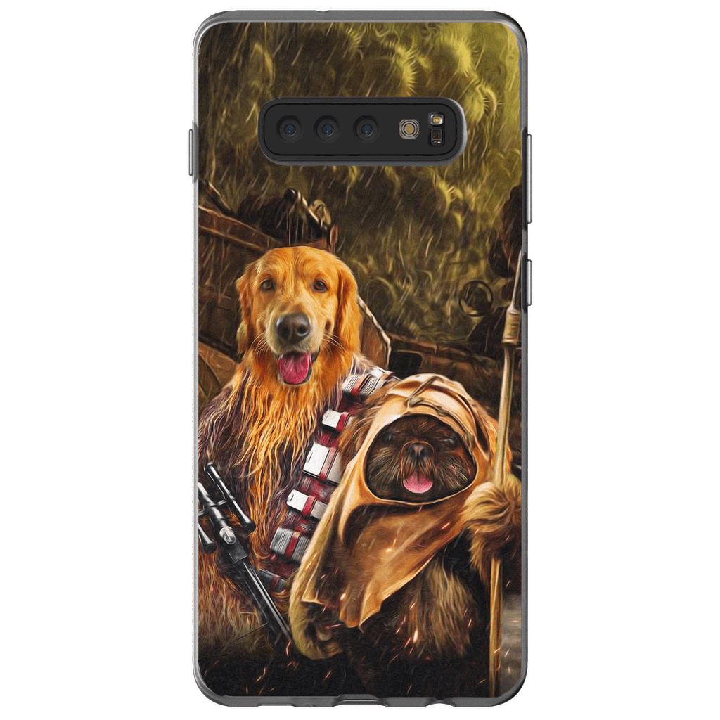 Funda personalizada para teléfono con 2 mascotas &#39;Chewdogga &amp;amp; Dogg-E-Wok&#39;