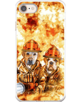 Funda personalizada para teléfono con 2 mascotas 'Los Bomberos'