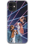 Funda personalizada para teléfono con 2 mascotas '1980s Lazer Portrait'