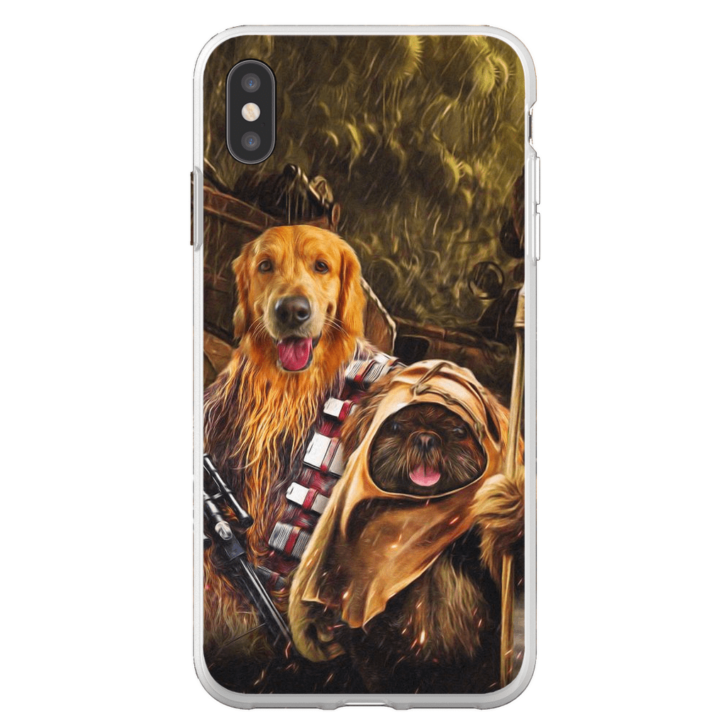 Funda personalizada para teléfono con 2 mascotas &#39;Chewdogga &amp;amp; Dogg-E-Wok&#39;