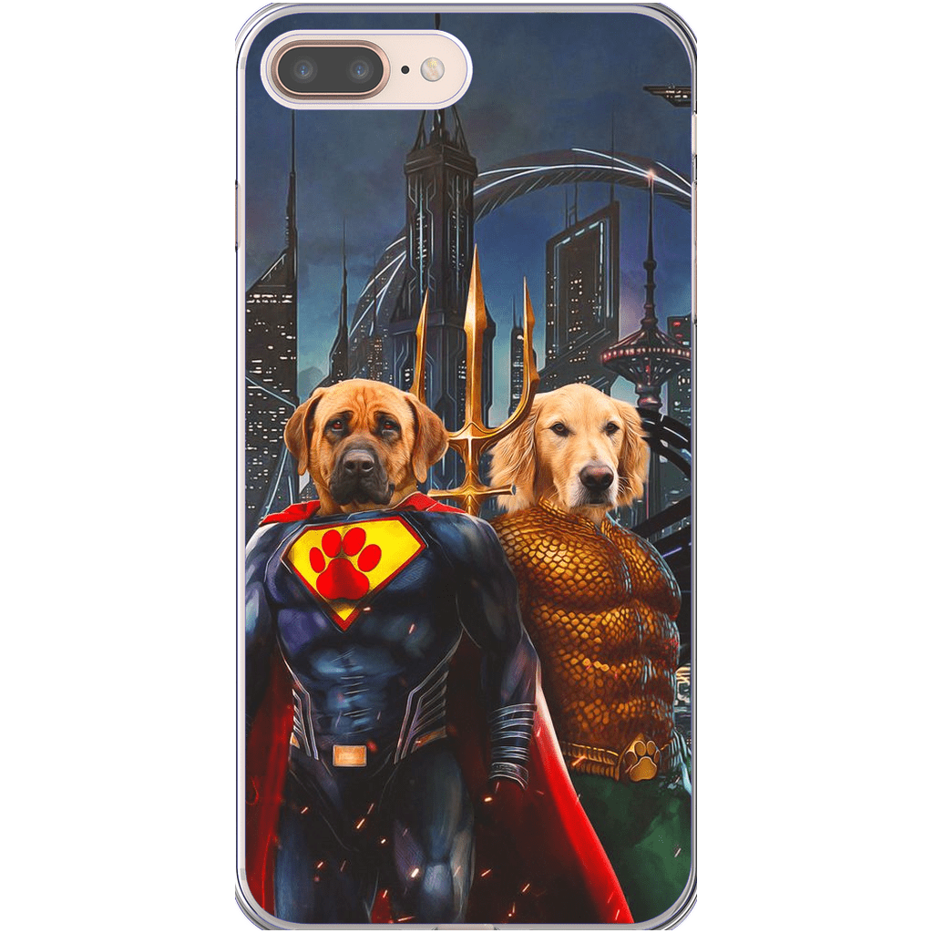 Funda personalizada para teléfono con 2 mascotas &#39;Superdog &amp;amp; Aquadog&#39;