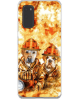 Funda personalizada para teléfono con 2 mascotas 'Los Bomberos'