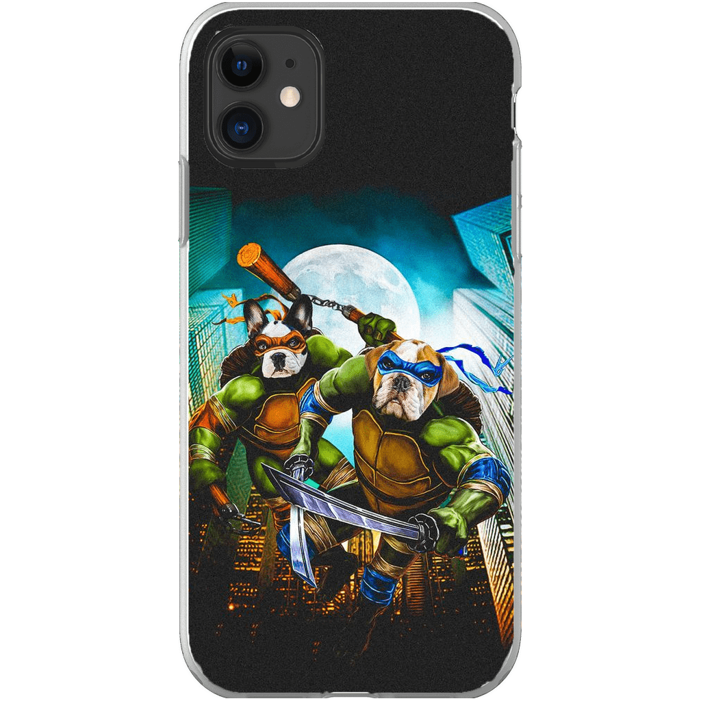 Funda personalizada para teléfono con 2 mascotas &#39;Teenage Mutant Ninja Doggos&#39;