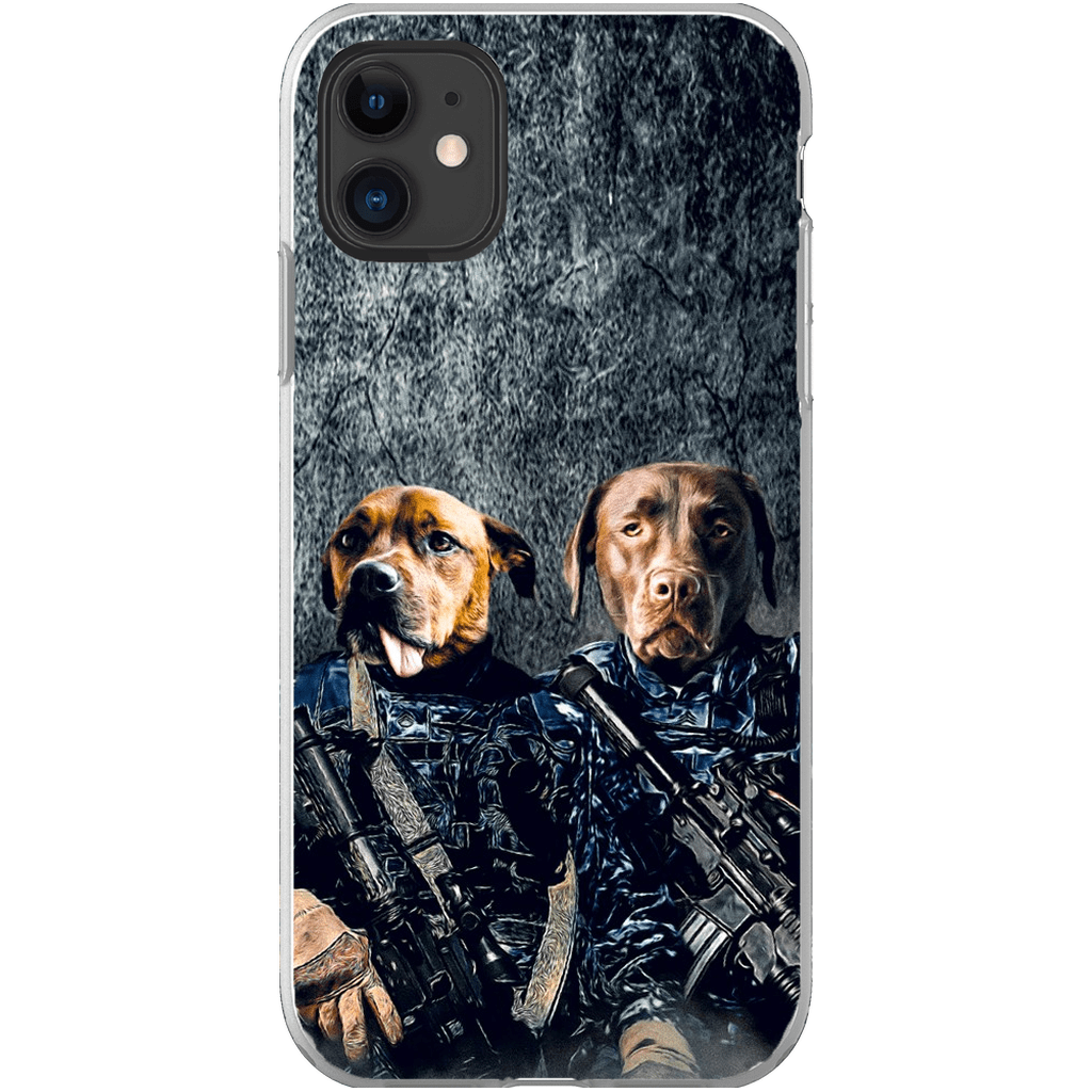 Funda personalizada para teléfono con 2 mascotas &#39;The Navy Veterans&#39;