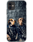 Funda personalizada para teléfono con 2 mascotas 'The Navy Veterans'