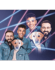 Póster personalizado 'Lazer Portrait 1 de los años 80, mascota/humanos (hombres)'