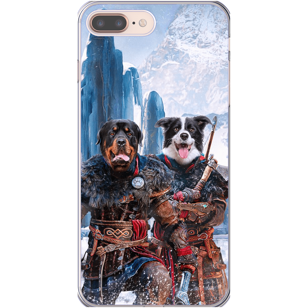 Funda personalizada para teléfono con 2 mascotas &#39;The Viking Warriors&#39;