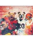 Manta personalizada para 2 mascotas 'Cincinnati Doggos'