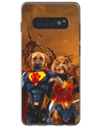 Funda personalizada para teléfono con 2 mascotas 'Superdog &amp; Wonder Doggette'