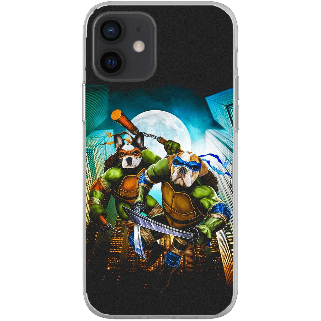 Funda personalizada para teléfono con 2 mascotas &#39;Teenage Mutant Ninja Doggos&#39;