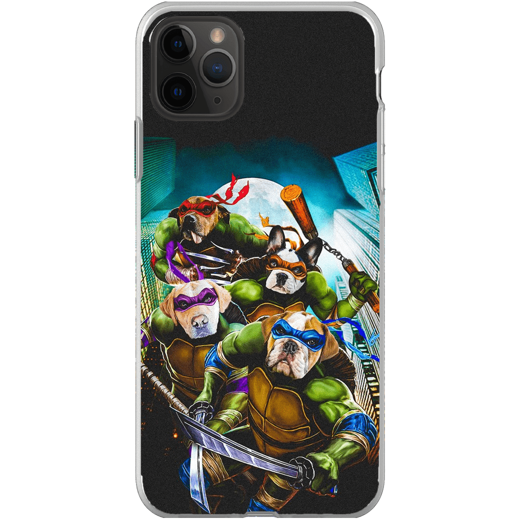 Funda personalizada para teléfono con 4 mascotas &#39;Teenage Mutant Ninja Doggos&#39;