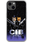 Funda personalizada para teléfono con 2 mascotas 'Gatos en negro'