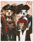 Póster personalizado de 4 mascotas 'Los Piratas'