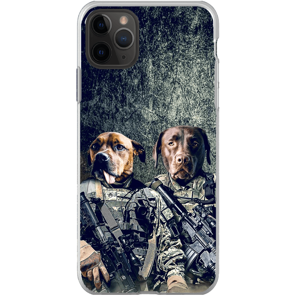 Funda personalizada para teléfono con 2 mascotas &#39;The Army Veterans&#39;