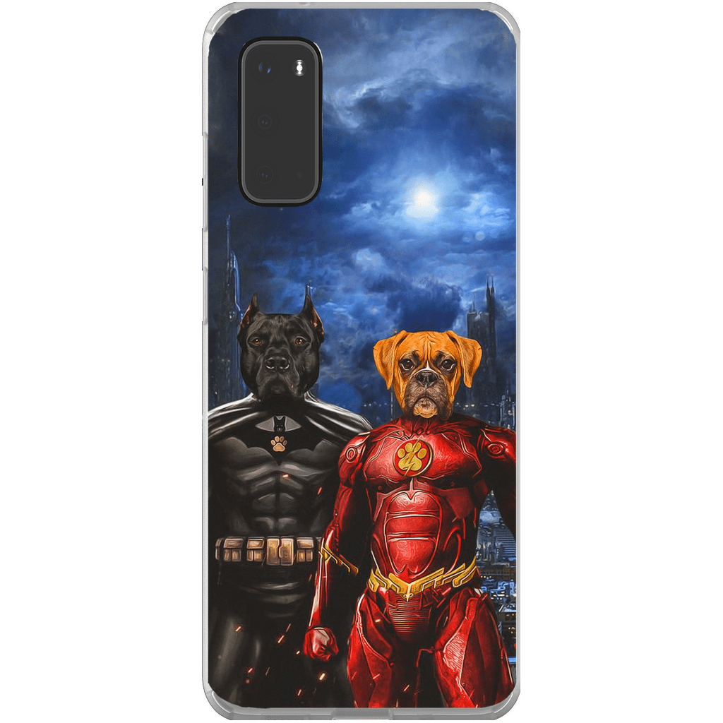 Funda personalizada para teléfono con 2 mascotas &#39;Batdog &amp;amp; Flash Doggo&#39;