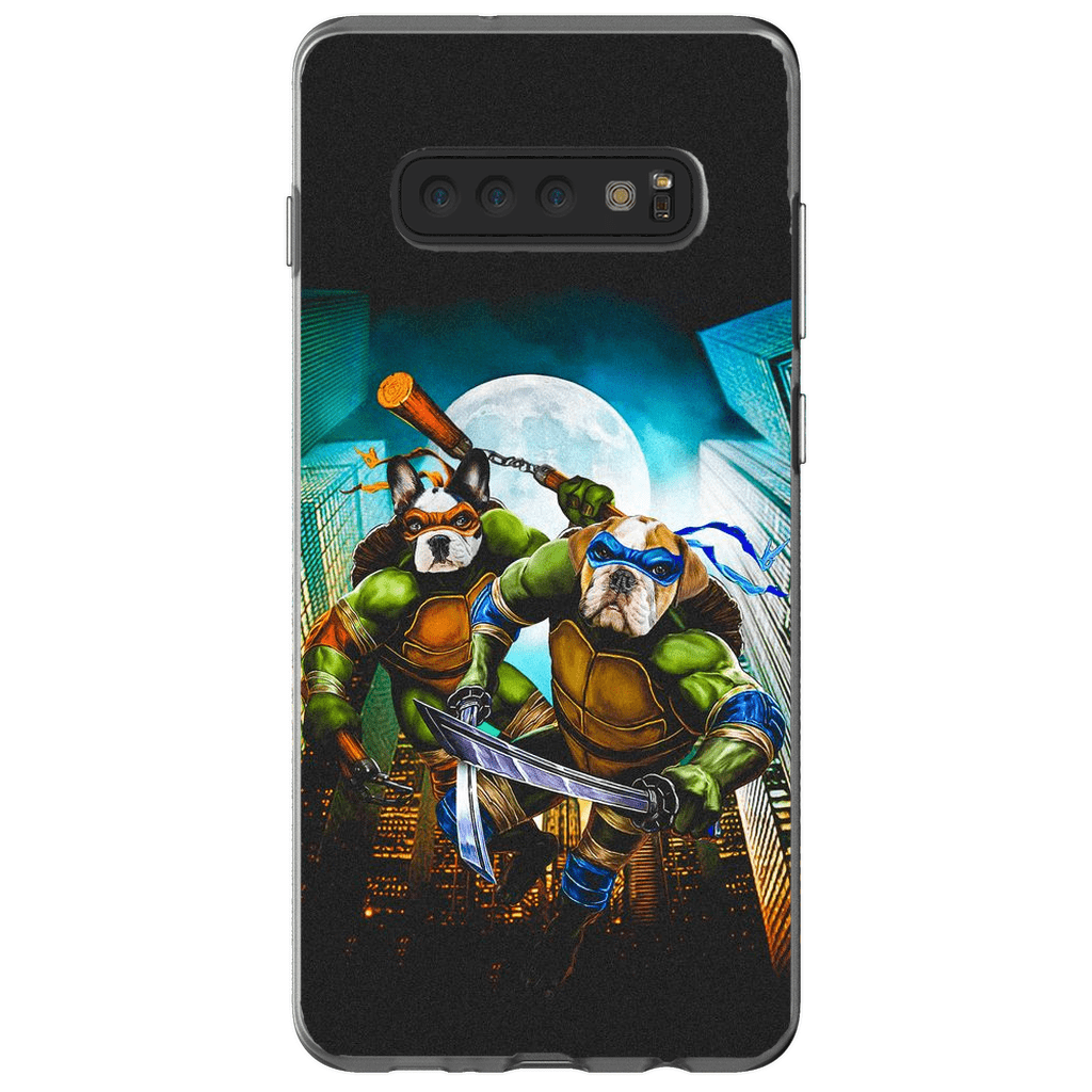 Funda personalizada para teléfono con 2 mascotas &#39;Teenage Mutant Ninja Doggos&#39;