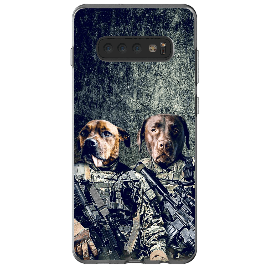 Funda personalizada para teléfono con 2 mascotas &#39;The Army Veterans&#39;