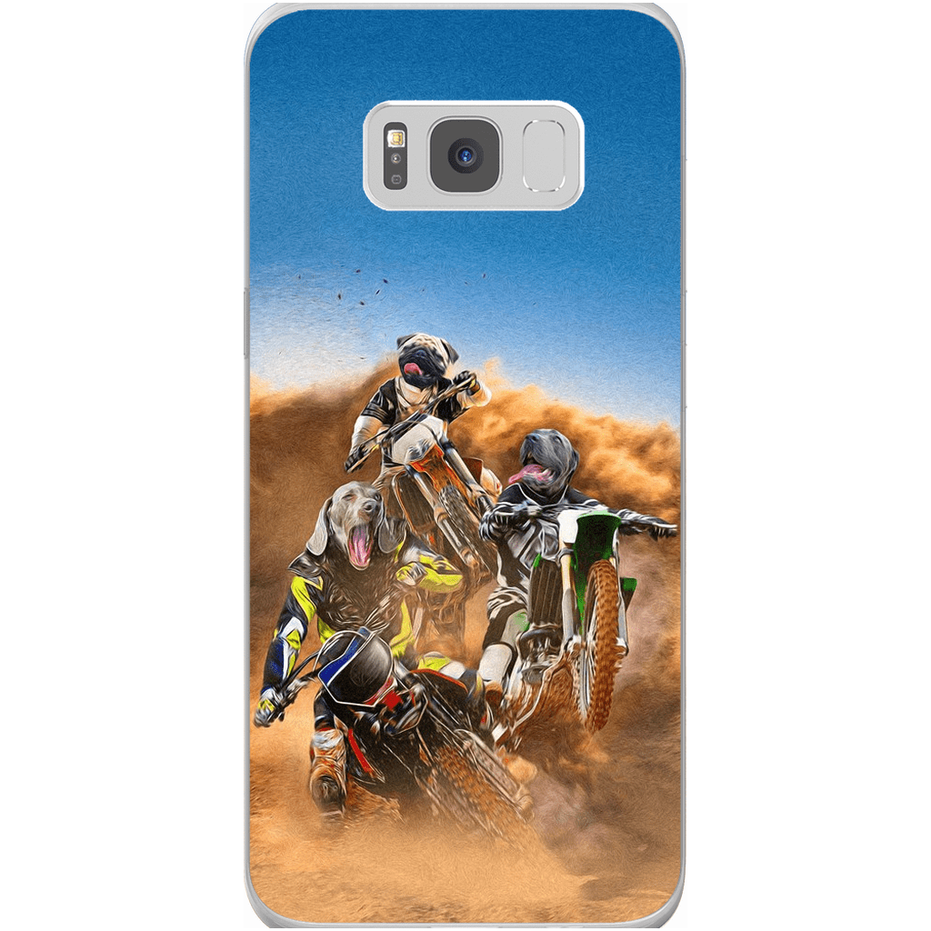 Funda personalizada para teléfono con 3 mascotas &#39;The Motocross Riders&#39;